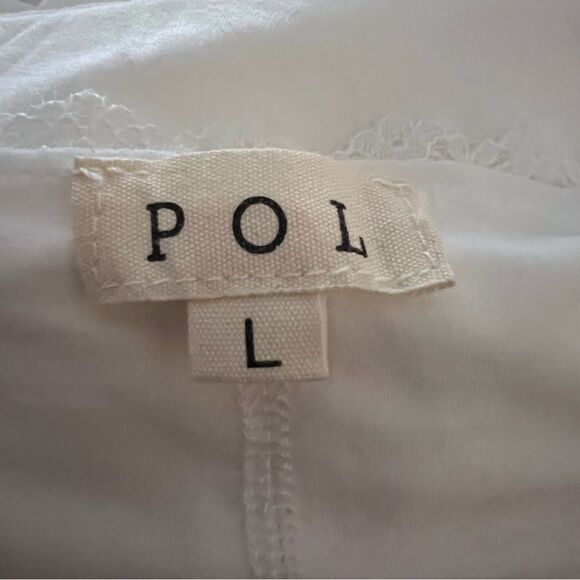NWOT - POL Ivory Short Sleeve Top size L - Picture 4 of 7